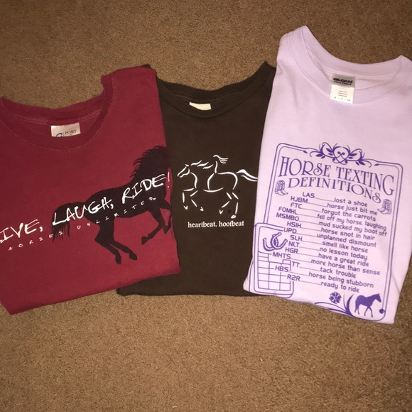 Tops - Lot of 3 girls teen Horse T-Shirts tee shirts CUTE
